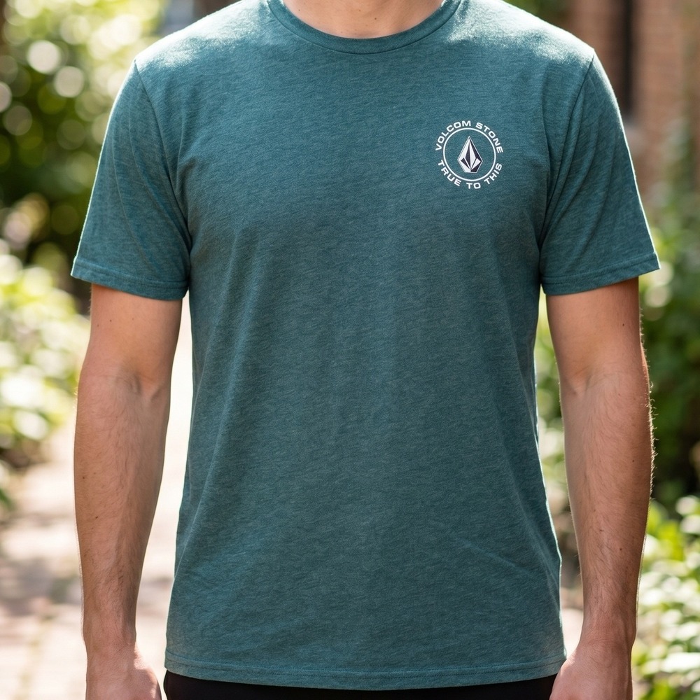 Volcom Stone True To This Heather Green Graphic T-Shirt Mens XXL Skate Surf Tee